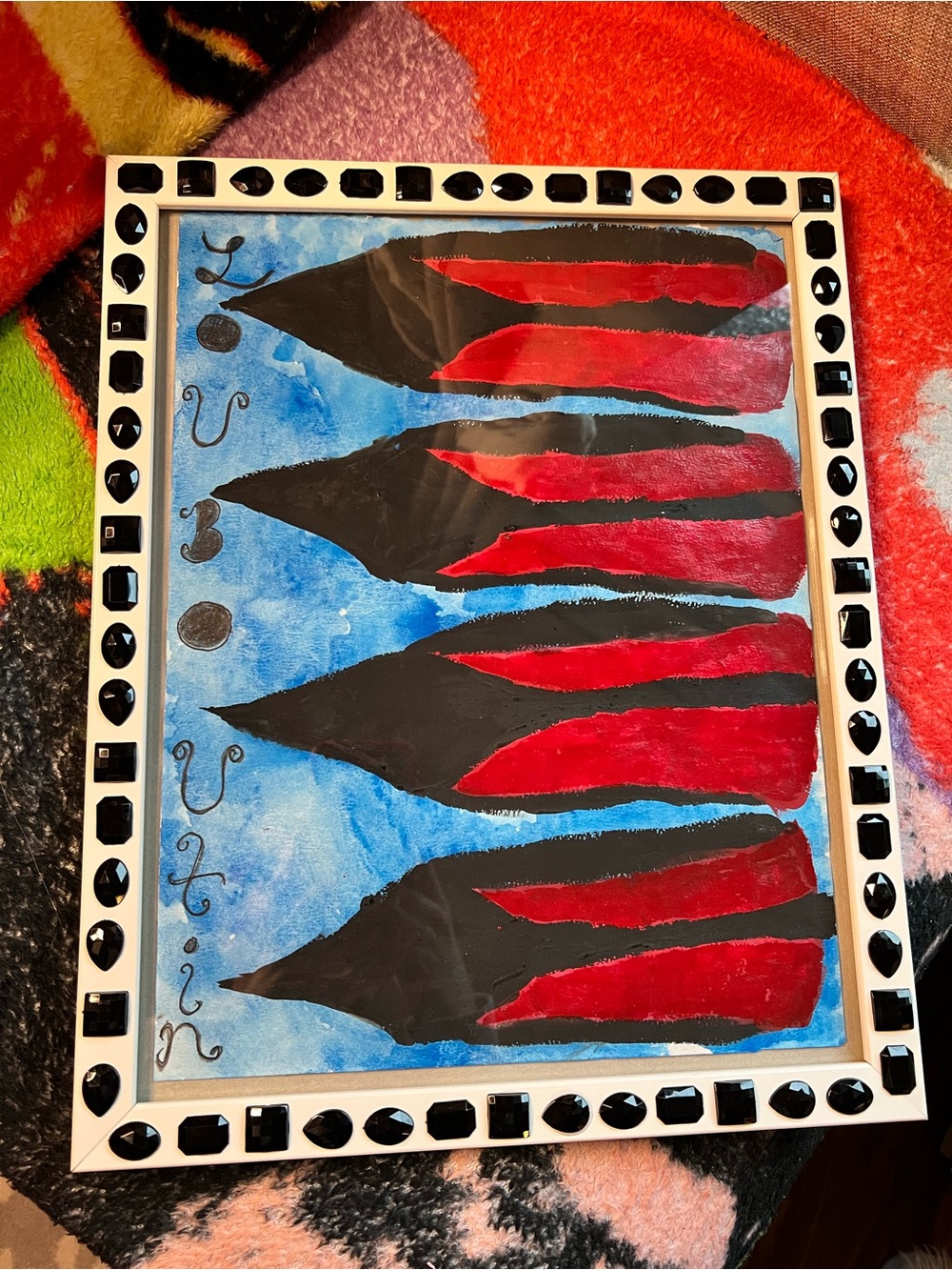 Louboutin Original Mixed Media Art & Frame